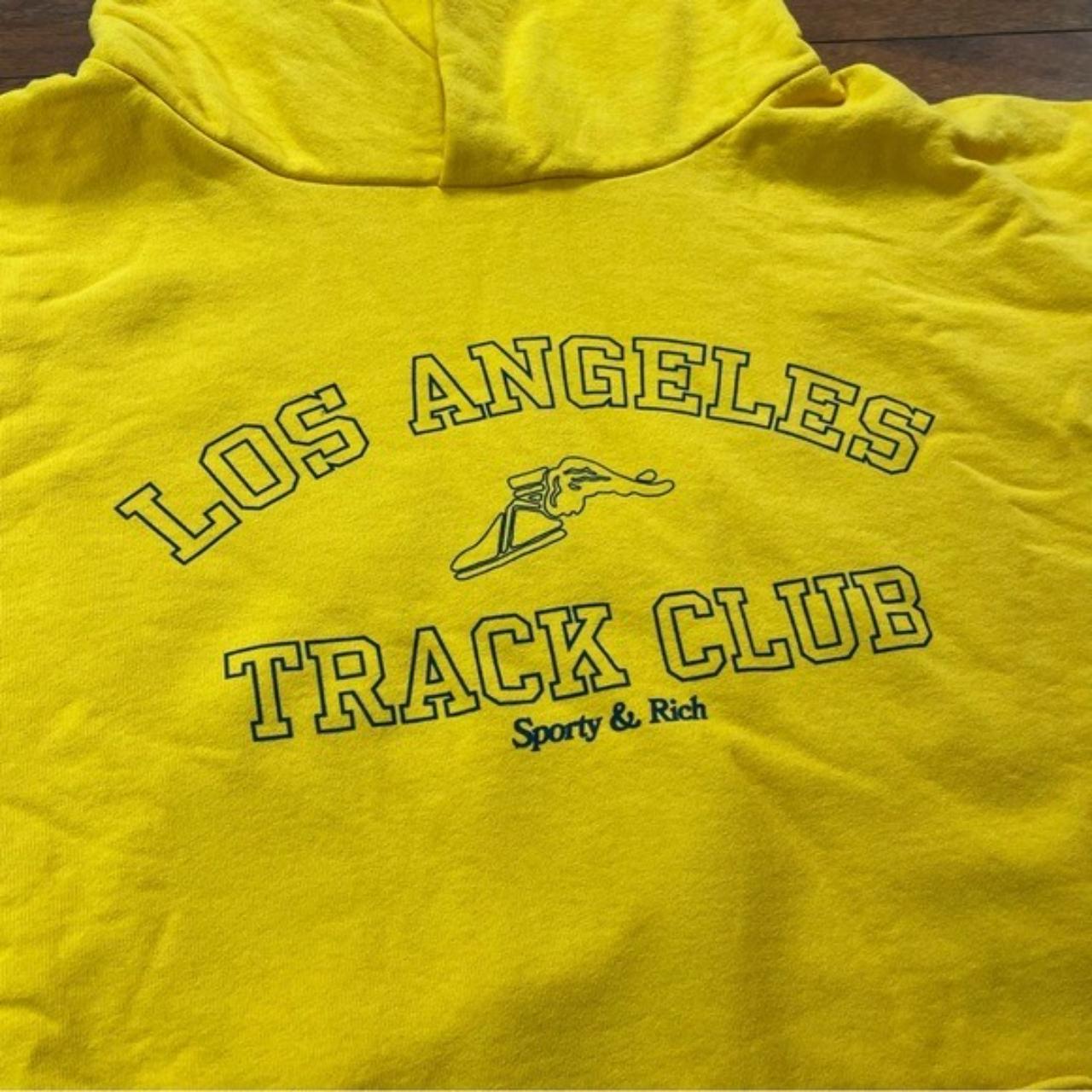 SPORTY & RICH YELLOW TRACK HOODIE SIZE store SMALL