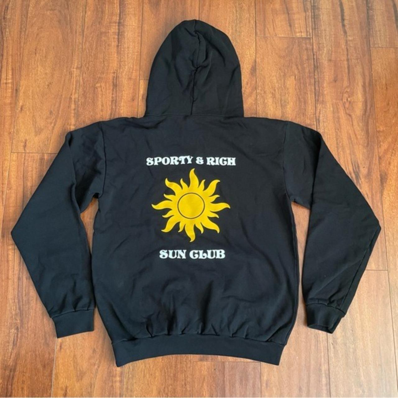 NEW SPORTY & RICH SUN CLUB BLACK HOODIE SZ: SMALL... - Depop