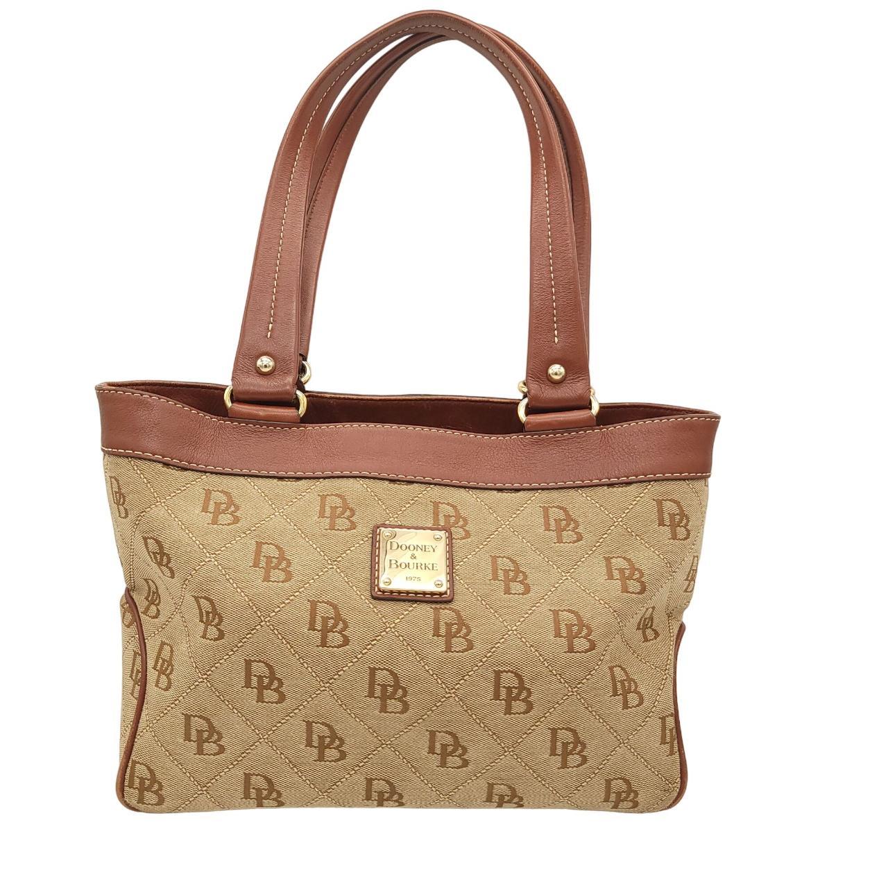 Dooney & Bourke: Tan & Brown Medium Dainty Shoulder Bag deals