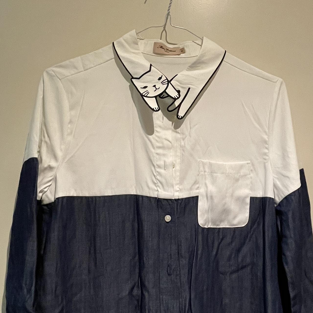 Miss Patina Denim Cat Shirt Dress Size M (UK10) Very... Depop