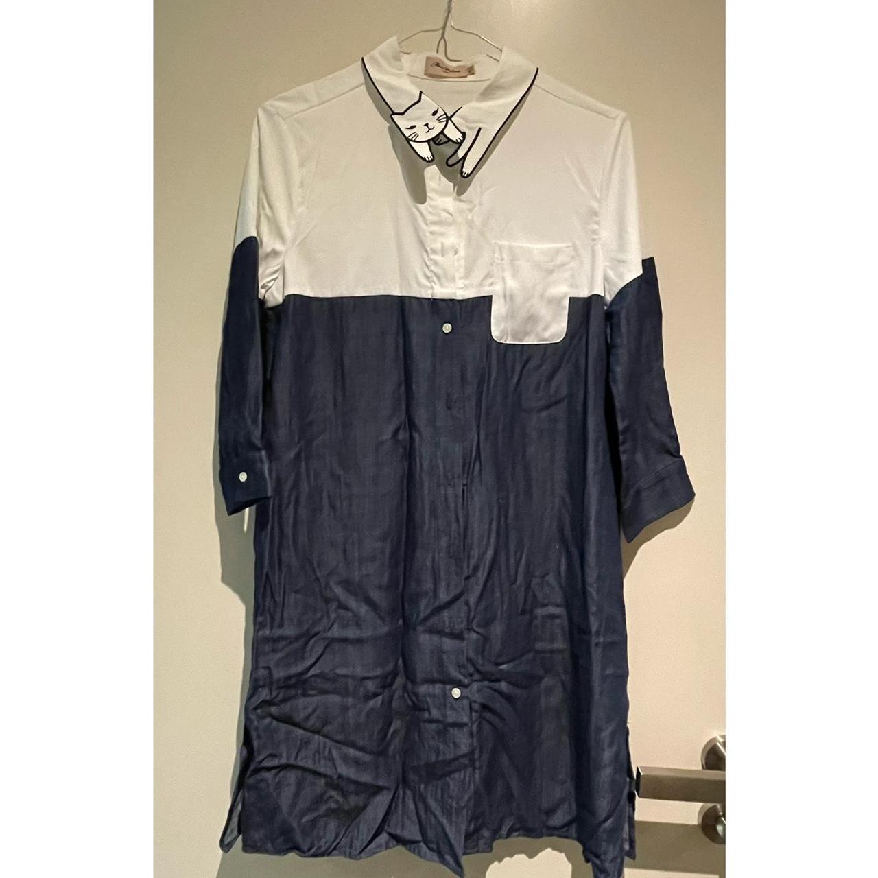 Miss Patina Denim Cat Shirt Dress Size M (UK10) Very... Depop