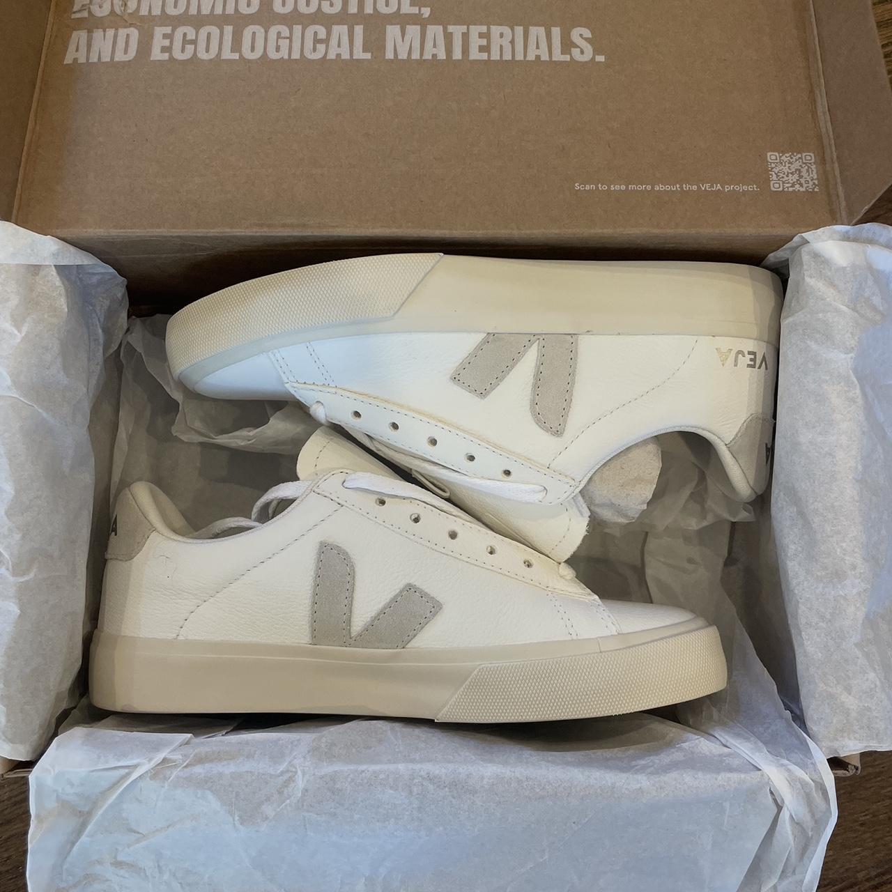 Brand new Veja Campo Sneakers in white and suede /... Depop