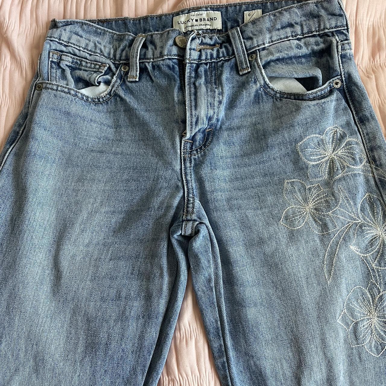 Lucky Brand jeans with the cutest embroidering - Depop
