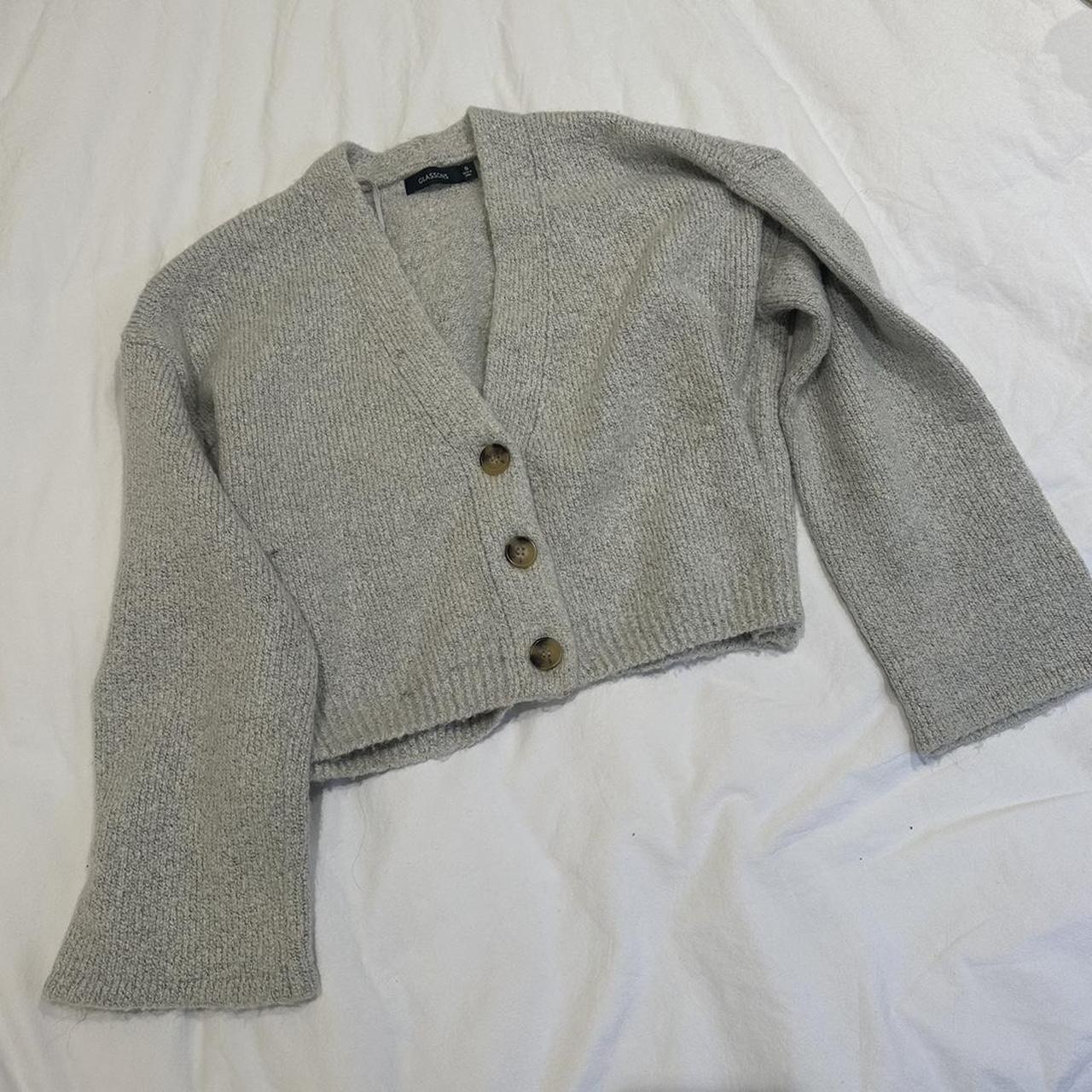 Glassons grey button cardigan Size S - Depop