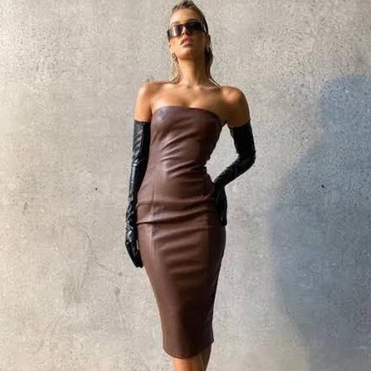 Meshki leather dress hotsell