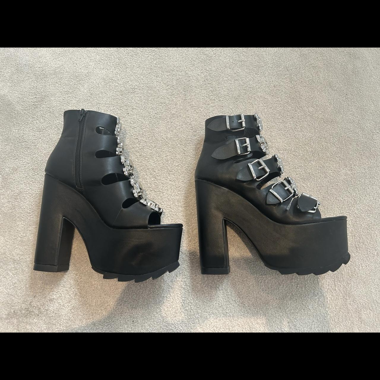 Dolls kill skull and cross bone platform heels.... Depop