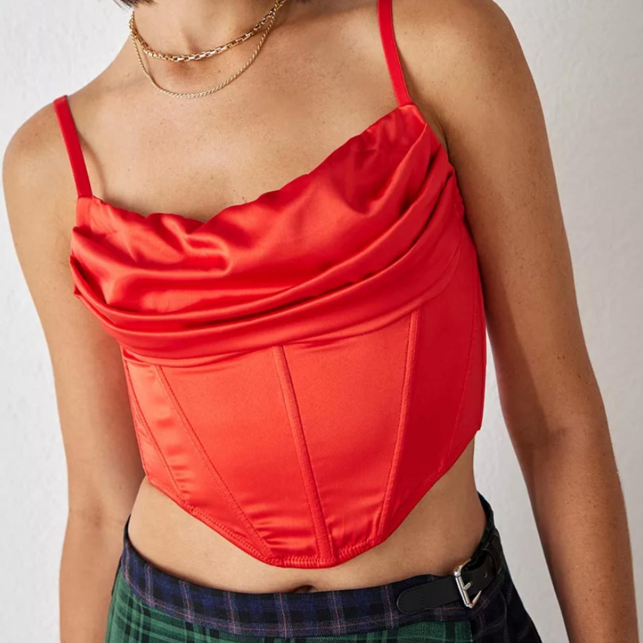 Urban Outfitters Womens Red Corset Depop