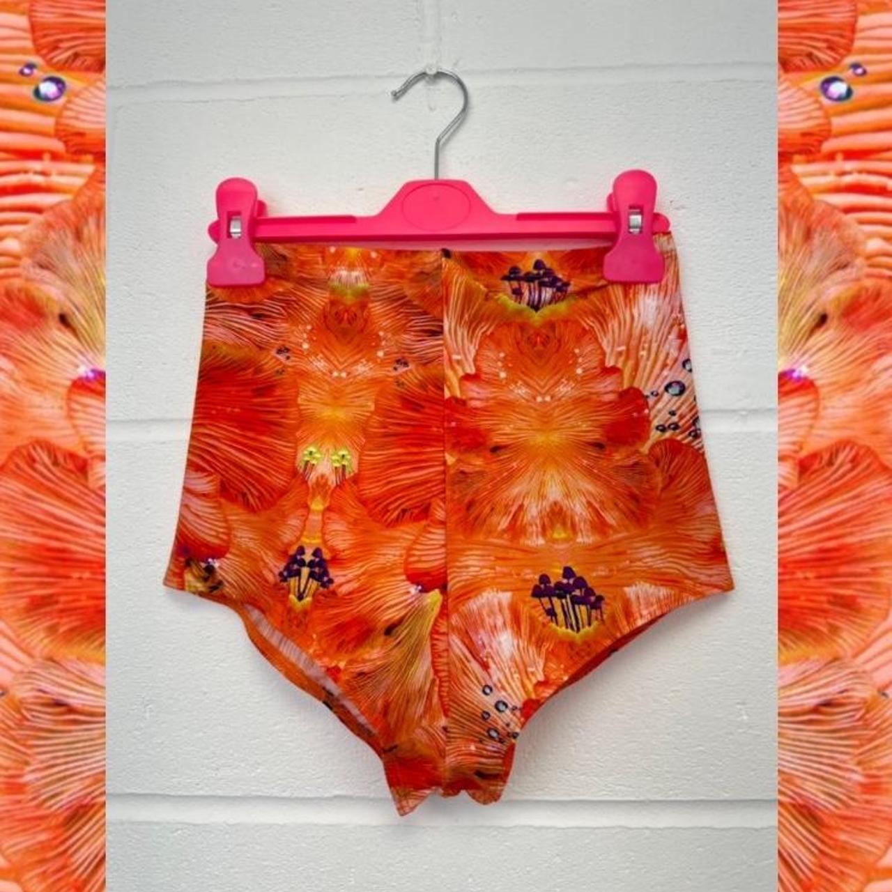 Express Womens Chino Shorts 4 Orange Booty Cut Off Cuffed Rise Stretch Hot  Pants | eBay