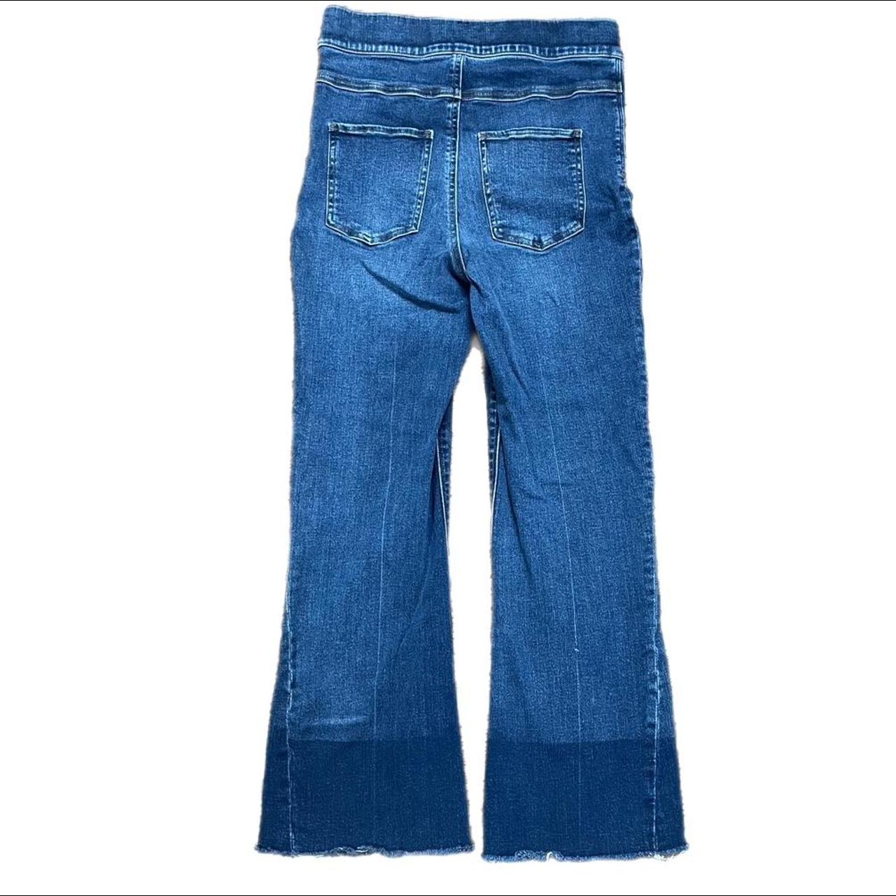 Spanx Cropped Flare Denim in Medium Wash Style: - Depop