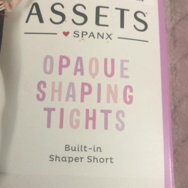 Assets by Spanx Black Opaque Shaping Tights with - Depop