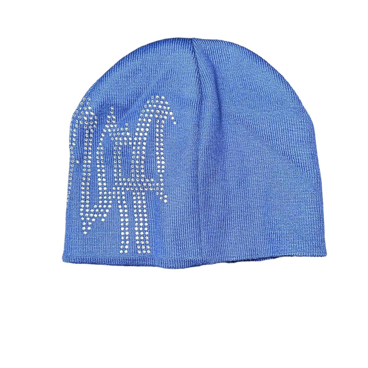 Revenge Iris Blue Rhinestone Beanie | Depop