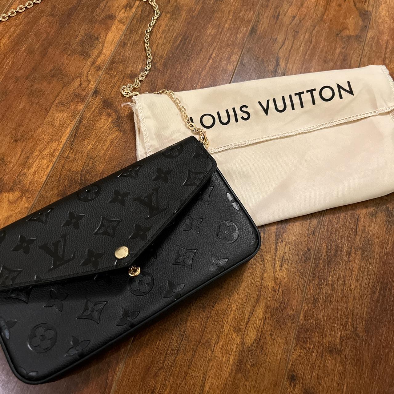 Louis Vuitton Félicie Pochette Bag Black Monogram - Depop
