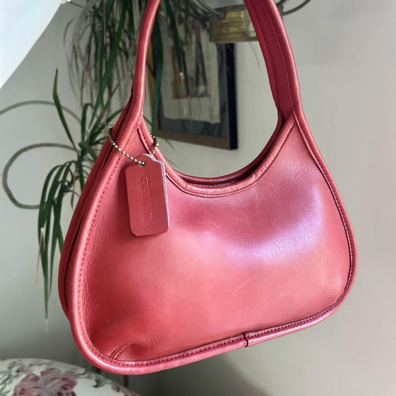 NO WEAR COACH hot ERGO COWHIDE LEATHER VINTAGE RED HOBO BAG 9047