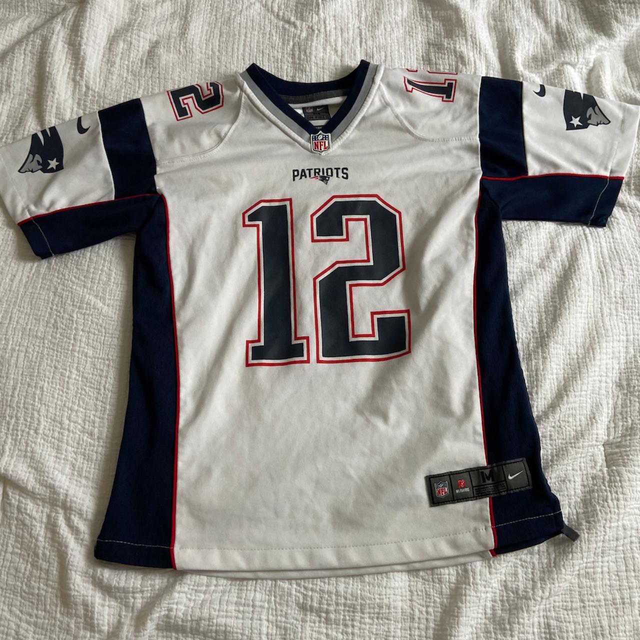 Tom Brady Patriots Jersey Boy's Size Medium - Depop