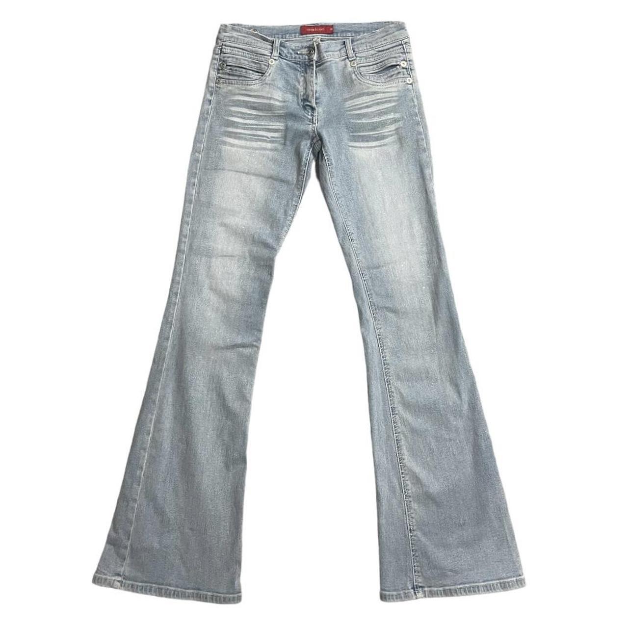 archive vintage フレアデニム 鋲 フリンジ ブリーチ Y2K