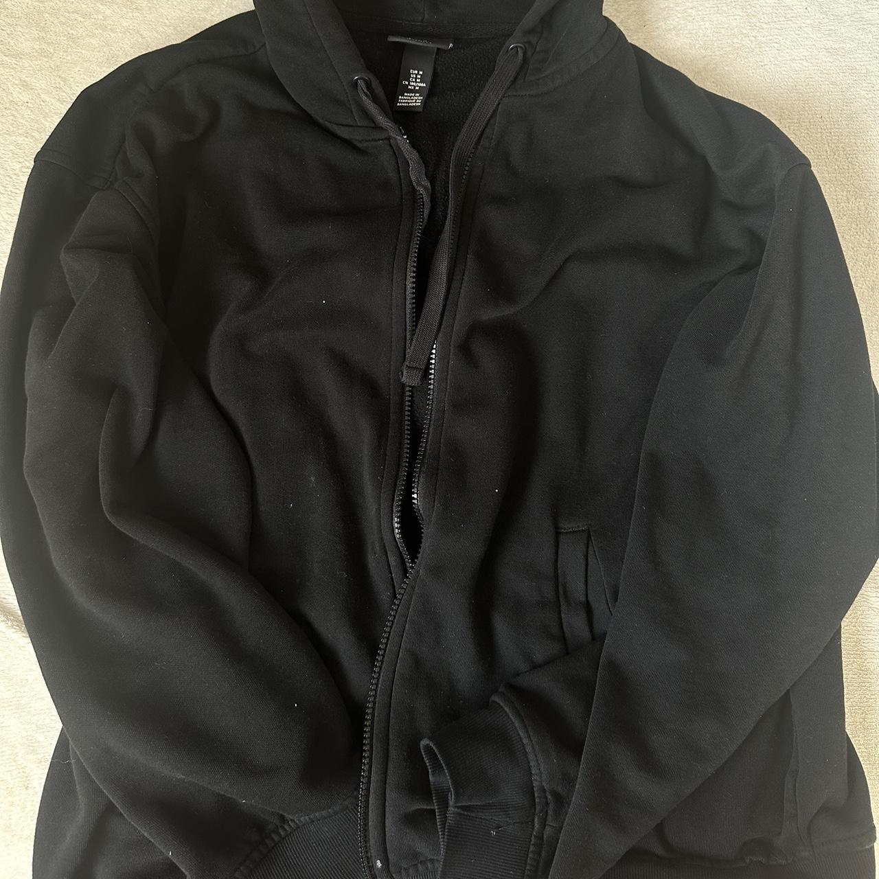 H&M black zip up hoodies h&m Depop