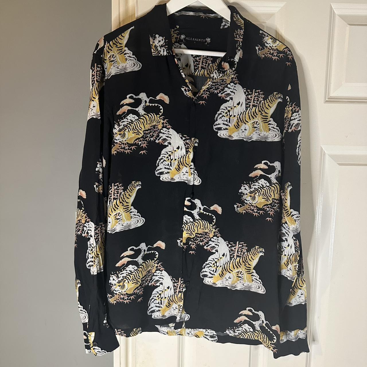 All-saints tiger print design 🐅 shirt (size S) -... - Depop