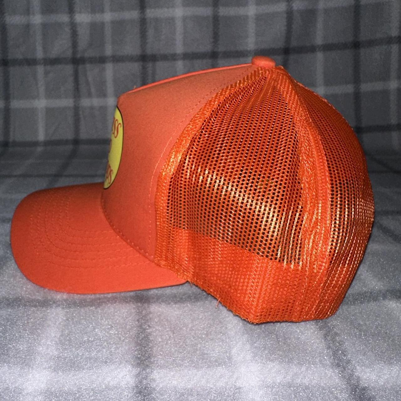 adjustable bass pro shops hats red orange and blue - Depop