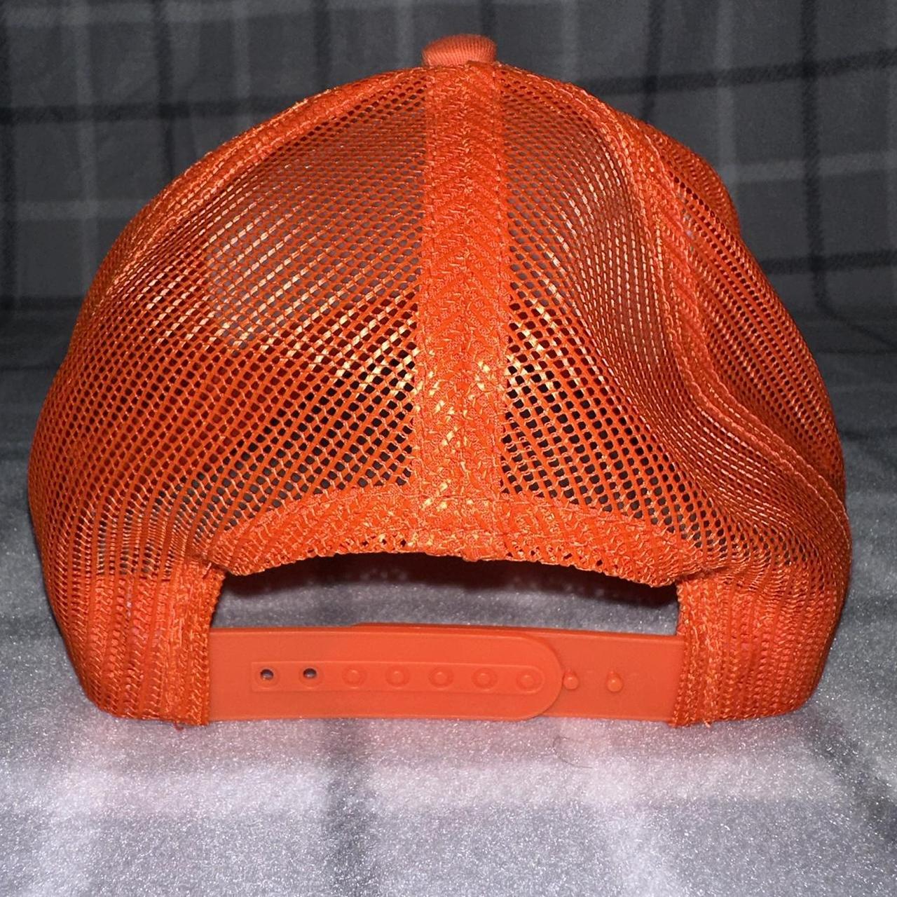 adjustable bass pro shops hats red orange and blue - Depop