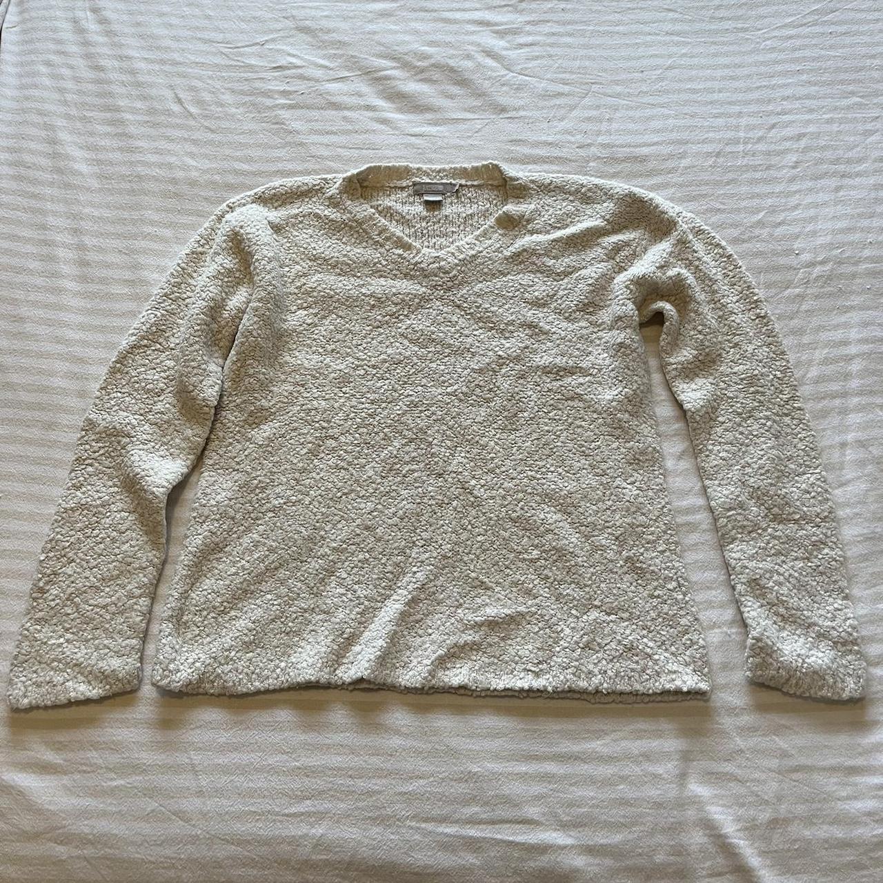 J. Crew cream vneck sweater Cute and warm sweater... Depop