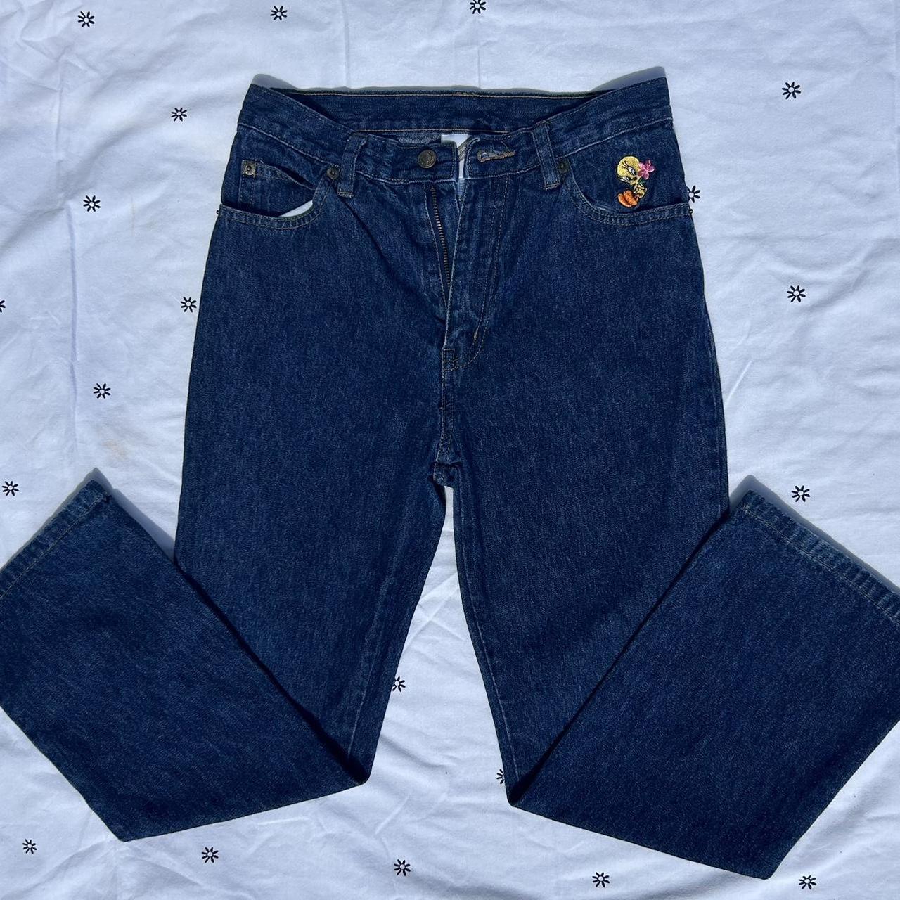 Warner Bros. Blue and Yellow Jeans | Depop