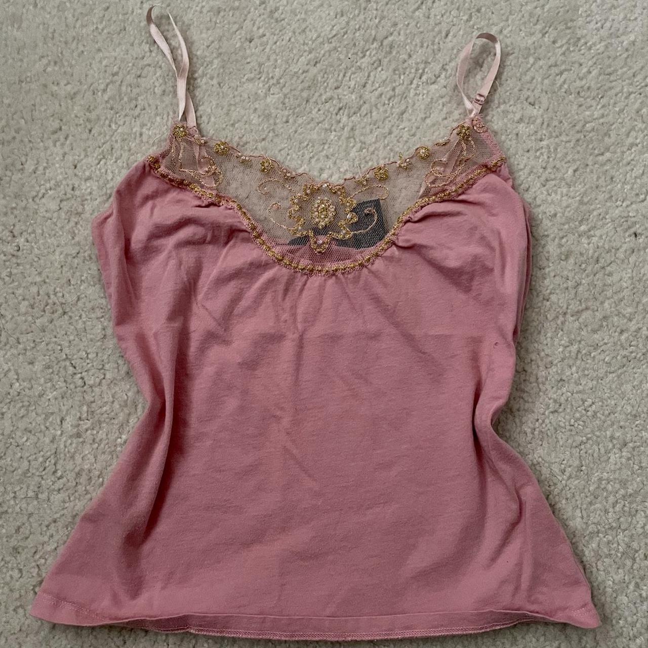 stunning y2k cami top !! in love with the gold... - Depop