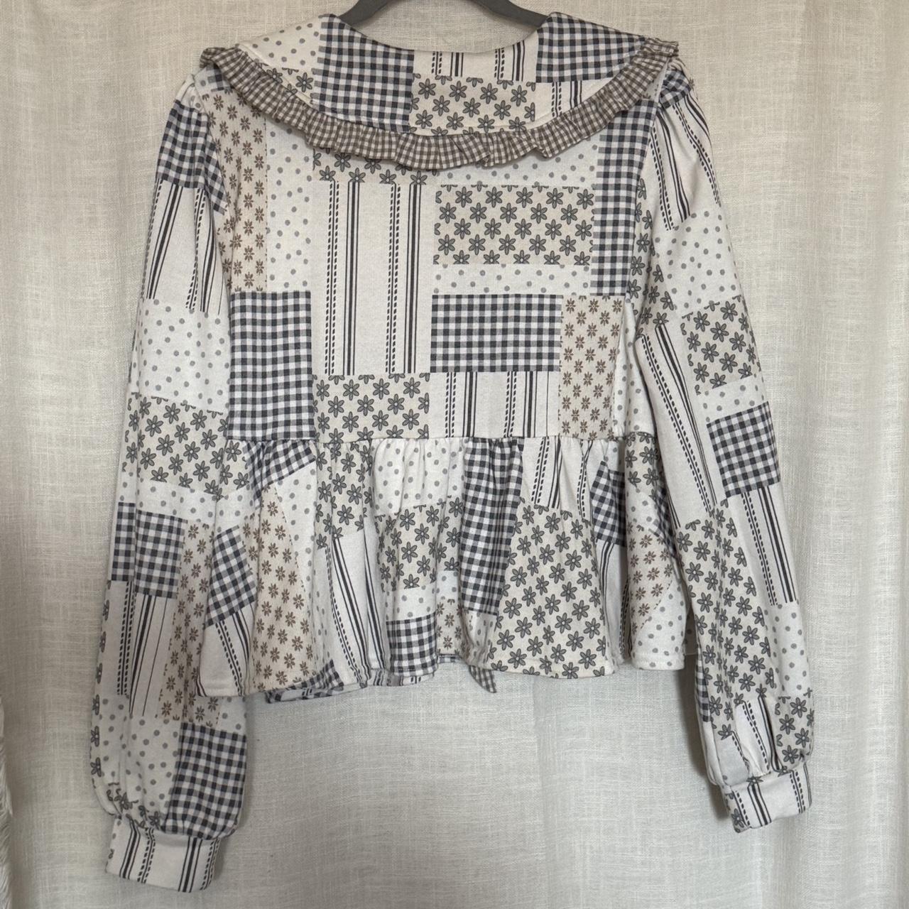 Women's Sweater - Multi/White - S – Patchwork fro… - image 2