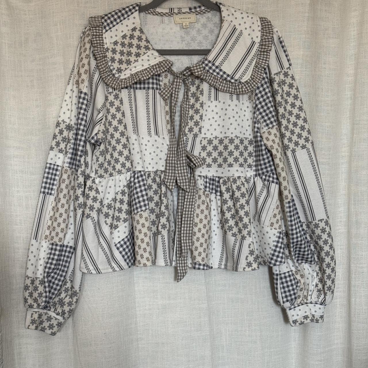 Women's Sweater - Multi/White - S – Patchwork fro… - image 1