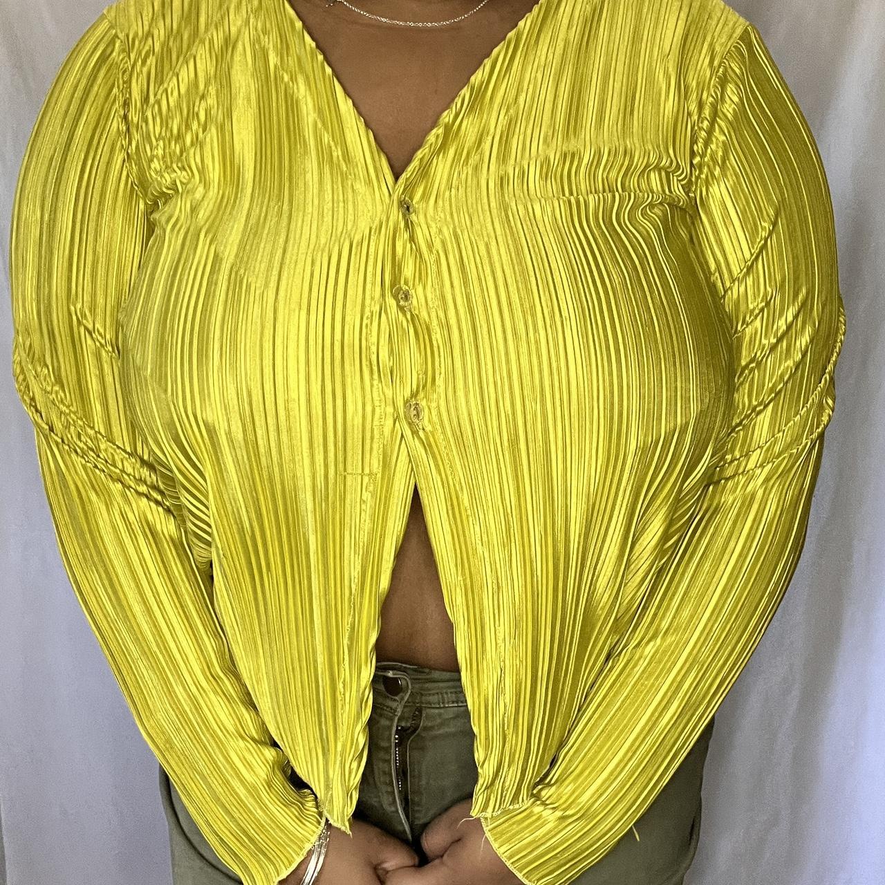 Boohoo Plus Women's Yellow and Green Blouse