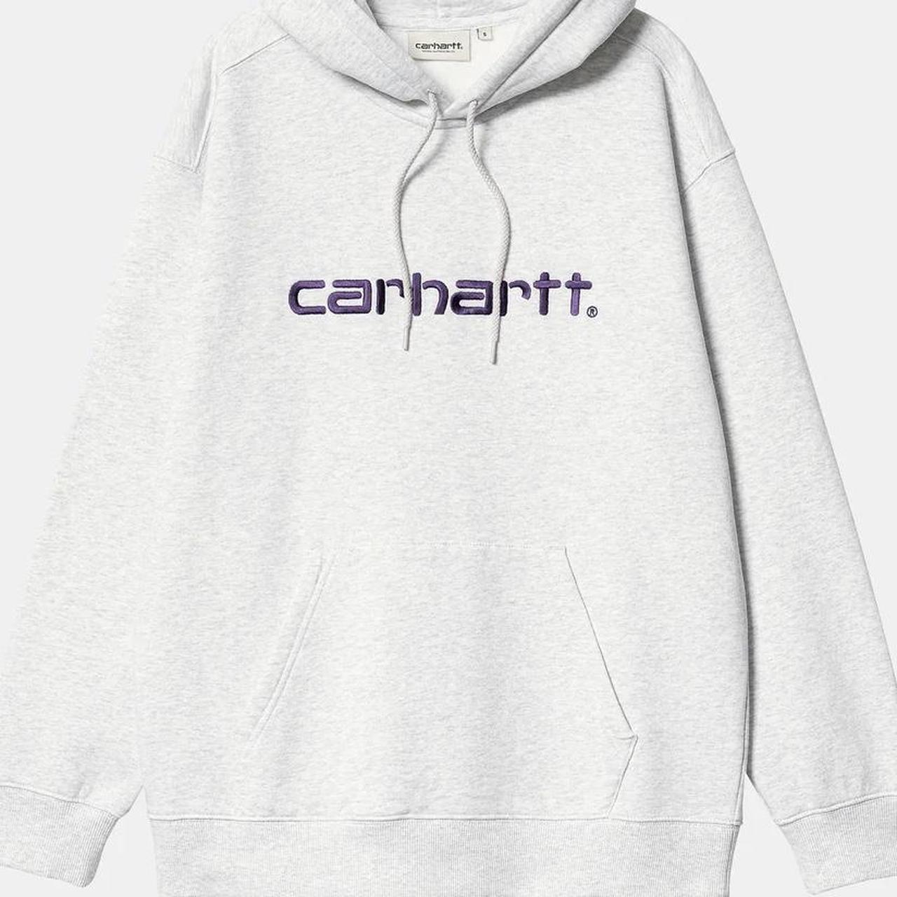 Carhartt WIP grey and purple hoodie size xs 46,... Depop