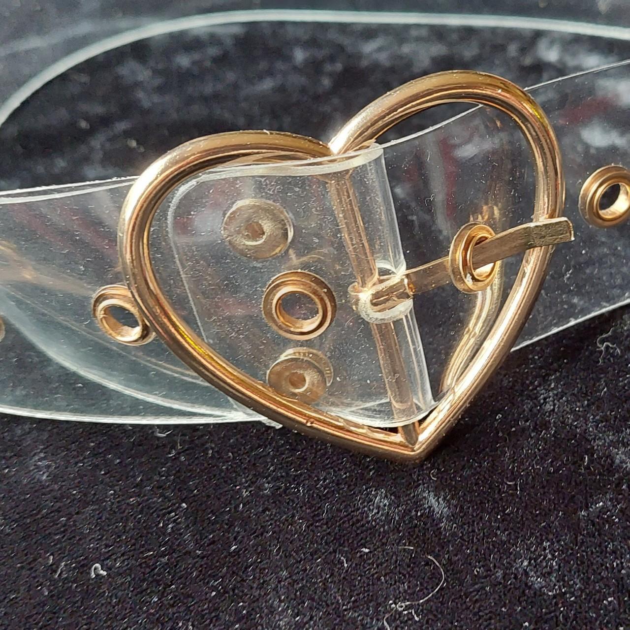 Stunning retro clear plastic belt with heartshaped... Depop