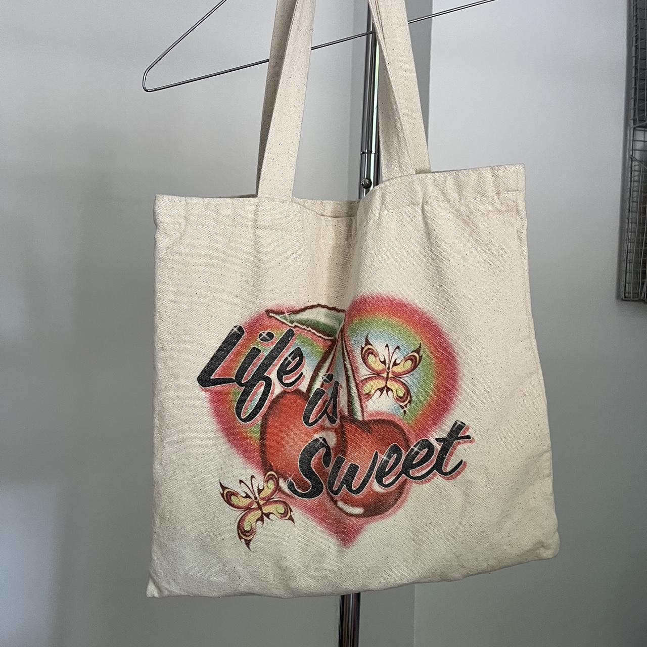 Y2K vintage pink, red, green, blue tote bag Depop