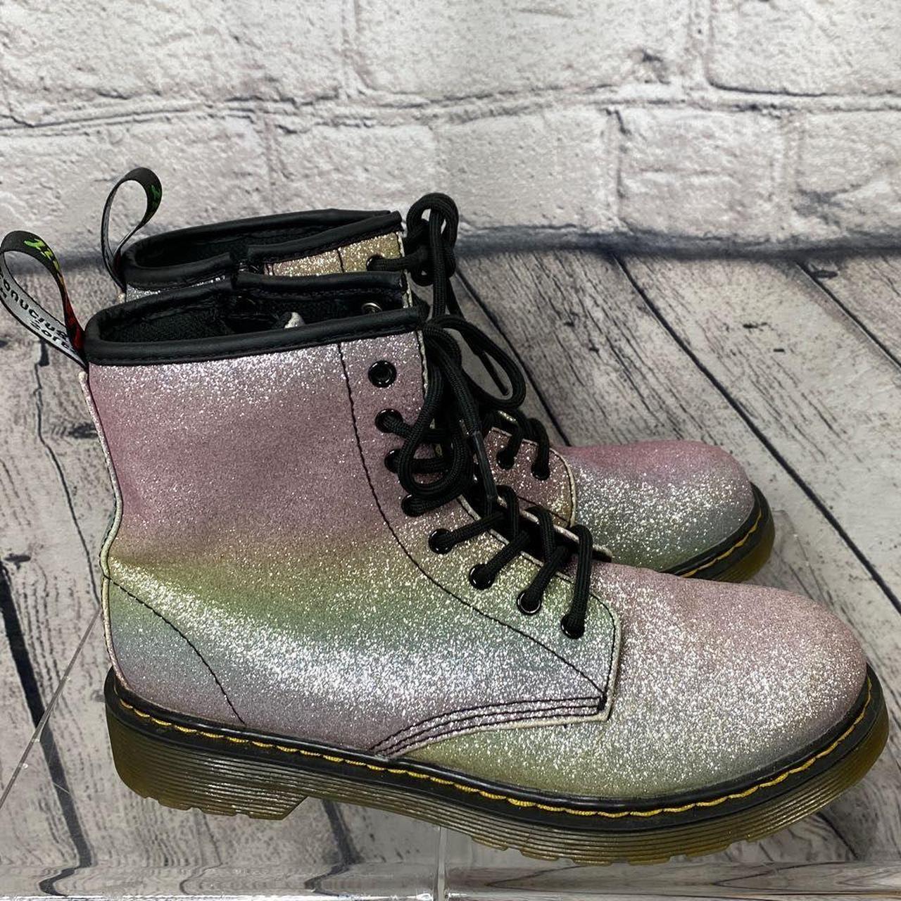 Dr Marten Glitter Boots Kids Size 4 Excellent... - Depop