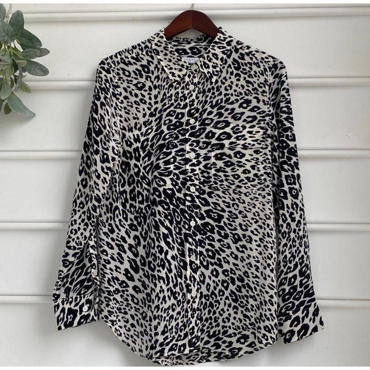 Equipment cheapest Leopard Print Blouse M