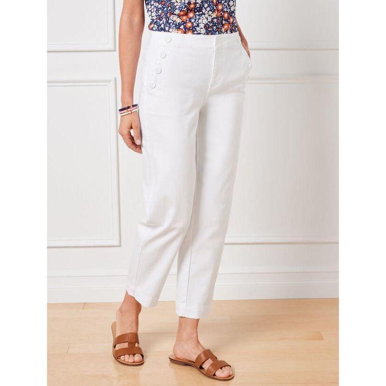 Talbots white linen on sale pants