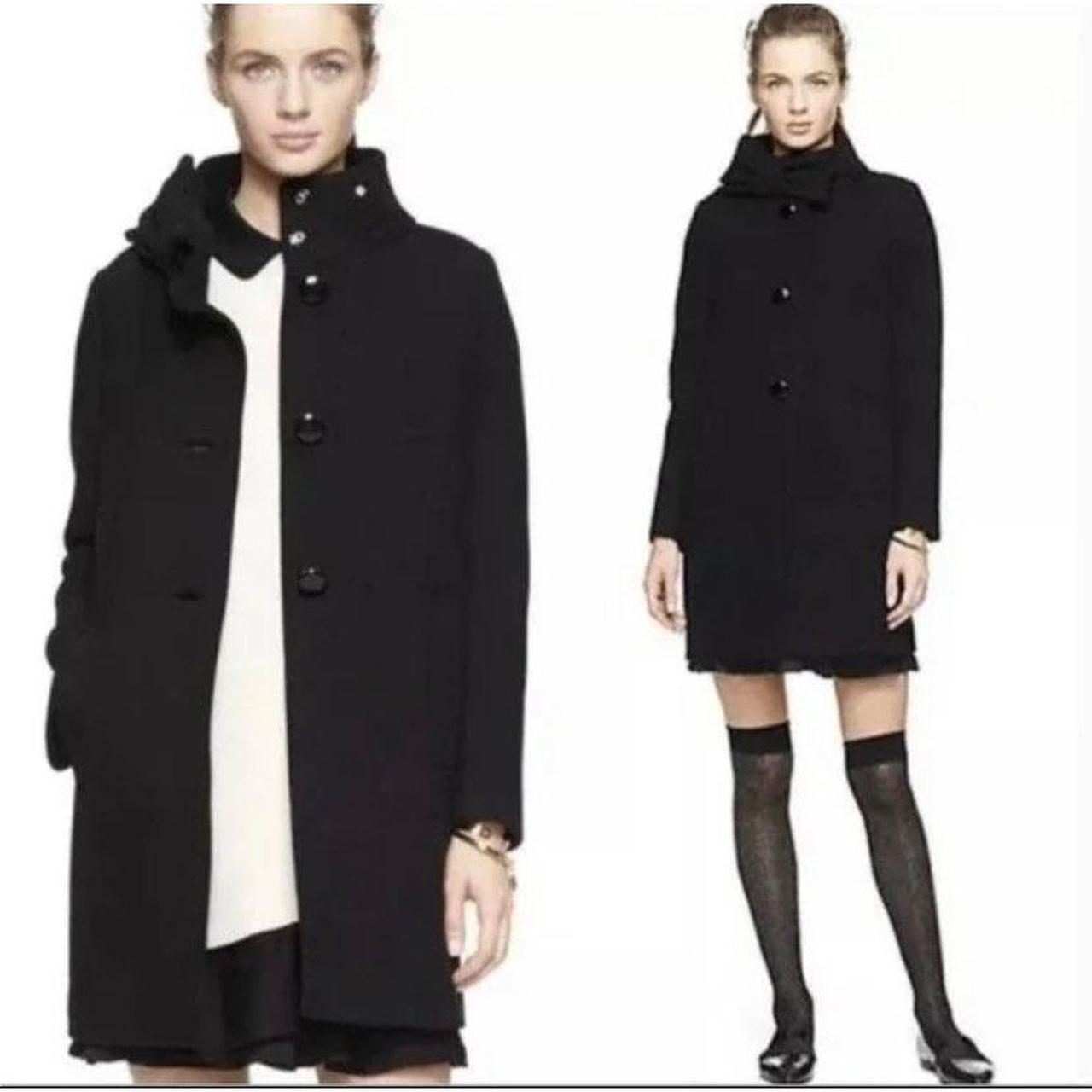 Kate spade black hot sale coat with bow