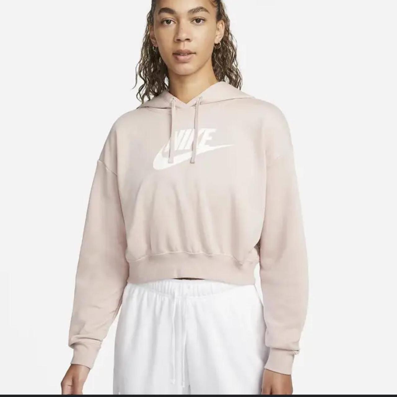 nike crop top hoodie pink