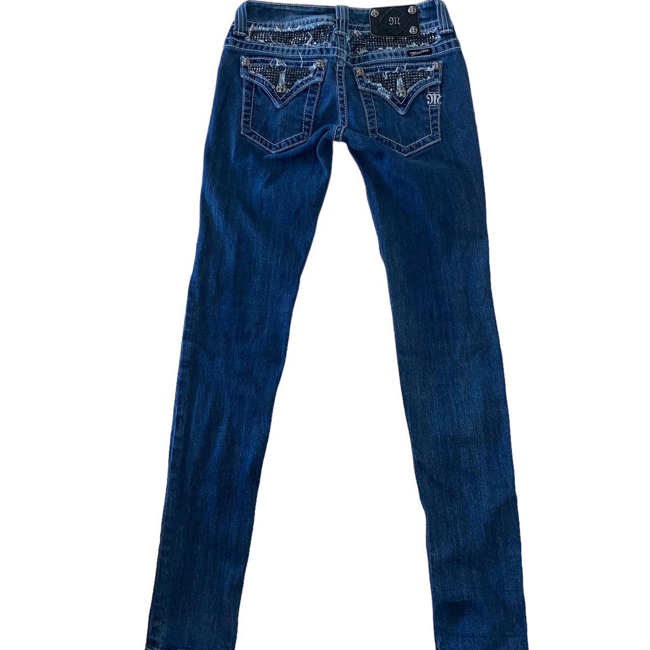 y2k Miss Me jeans rhinestones / studded pockets... - Depop