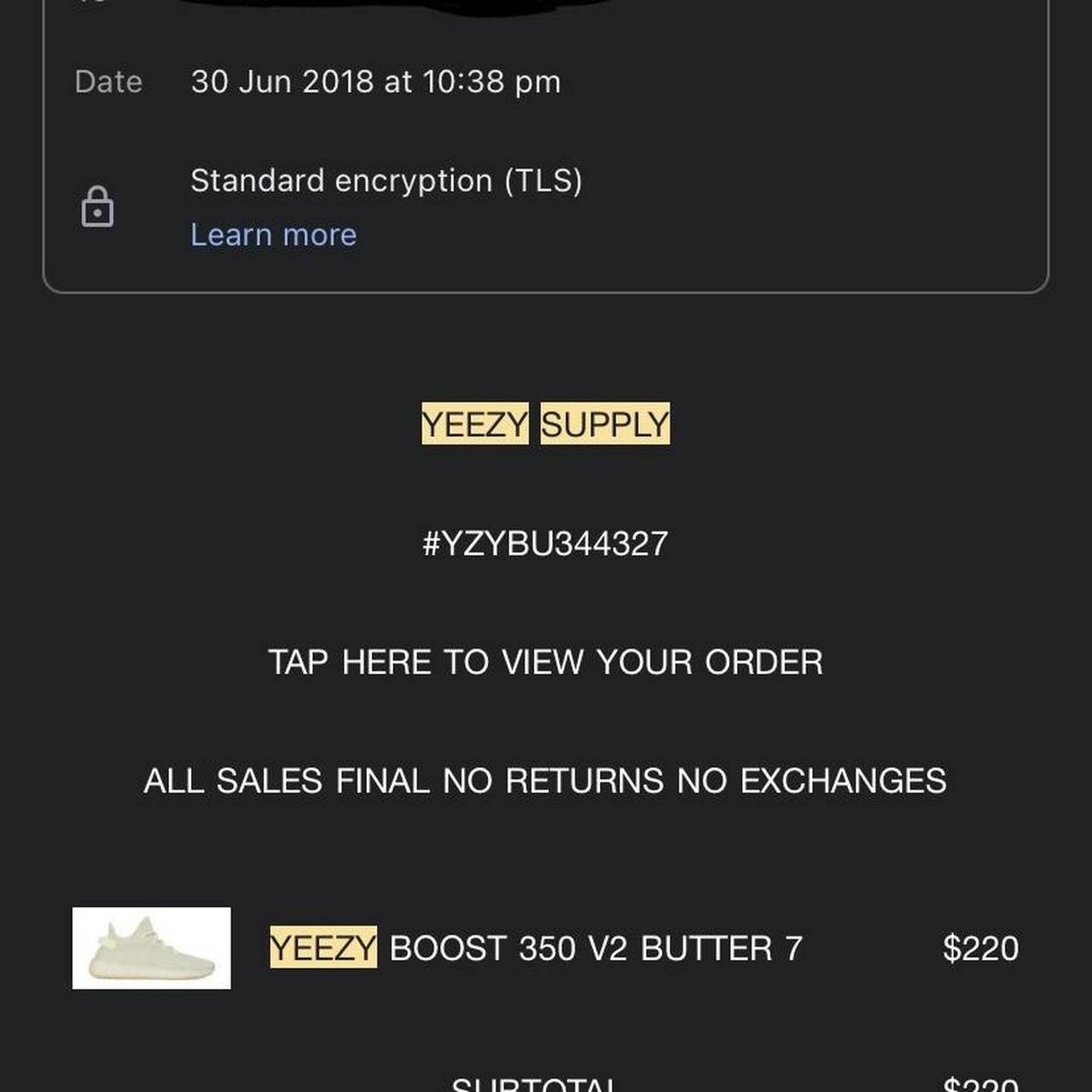 Yeezy supply sale order confirmed