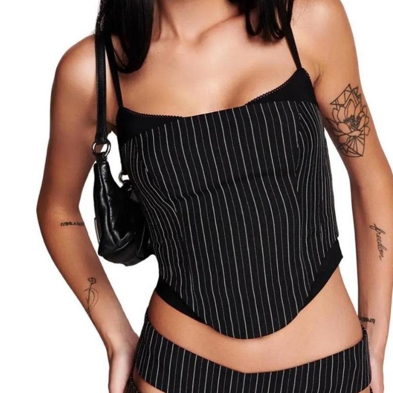 I.AM.GIA outlet Black Pinstripe Corset Top S