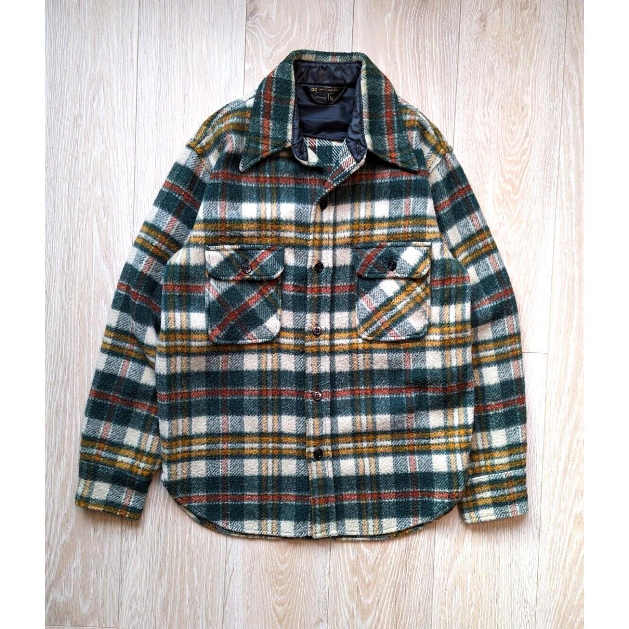 JCPenny Vintage 70s Thick Wool Green Plaid Flannel /... - Depop