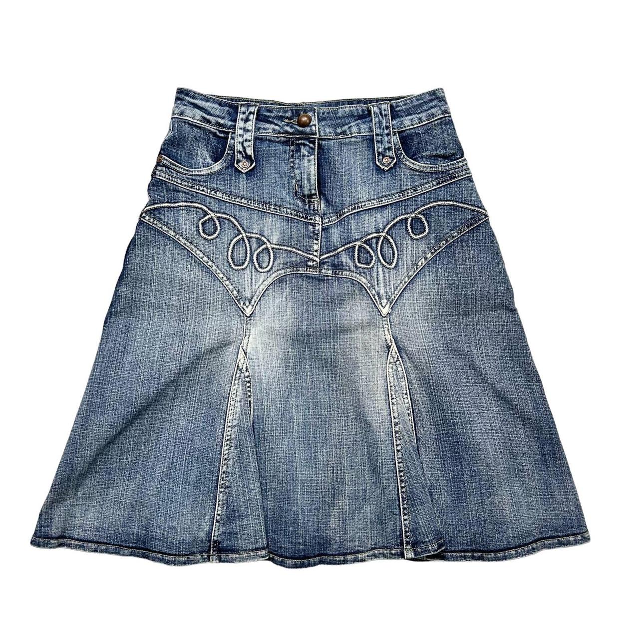 Amazon.com: Blue Midi Jean Skirt for Women Long Denim Skirts with Slit  Pockets High Waist Stretchy Frayed Pencil Jean Skirt : Clothing, Shoes &  Jewelry