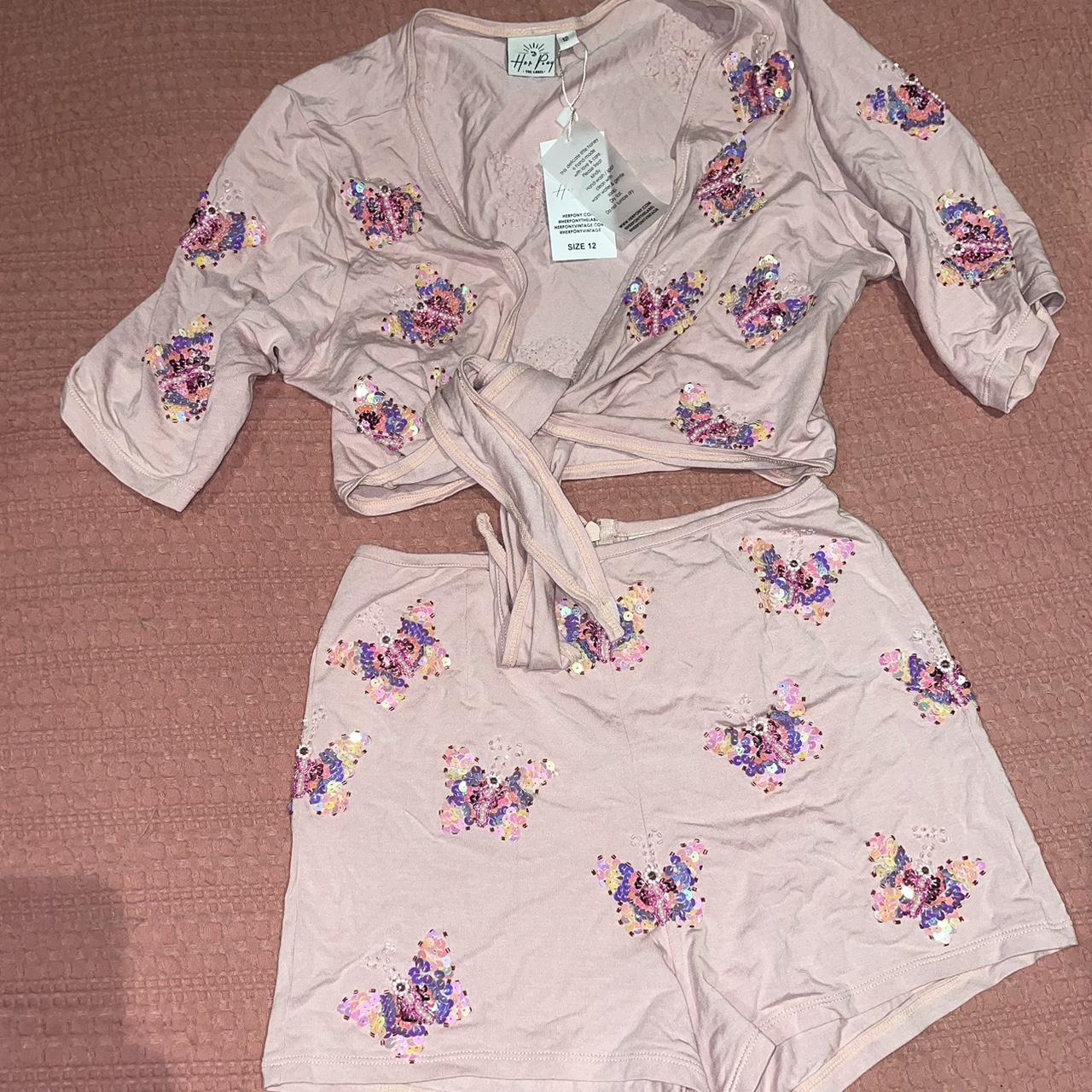 BNWT her pony the label butterfly embellished shorts... - Depop