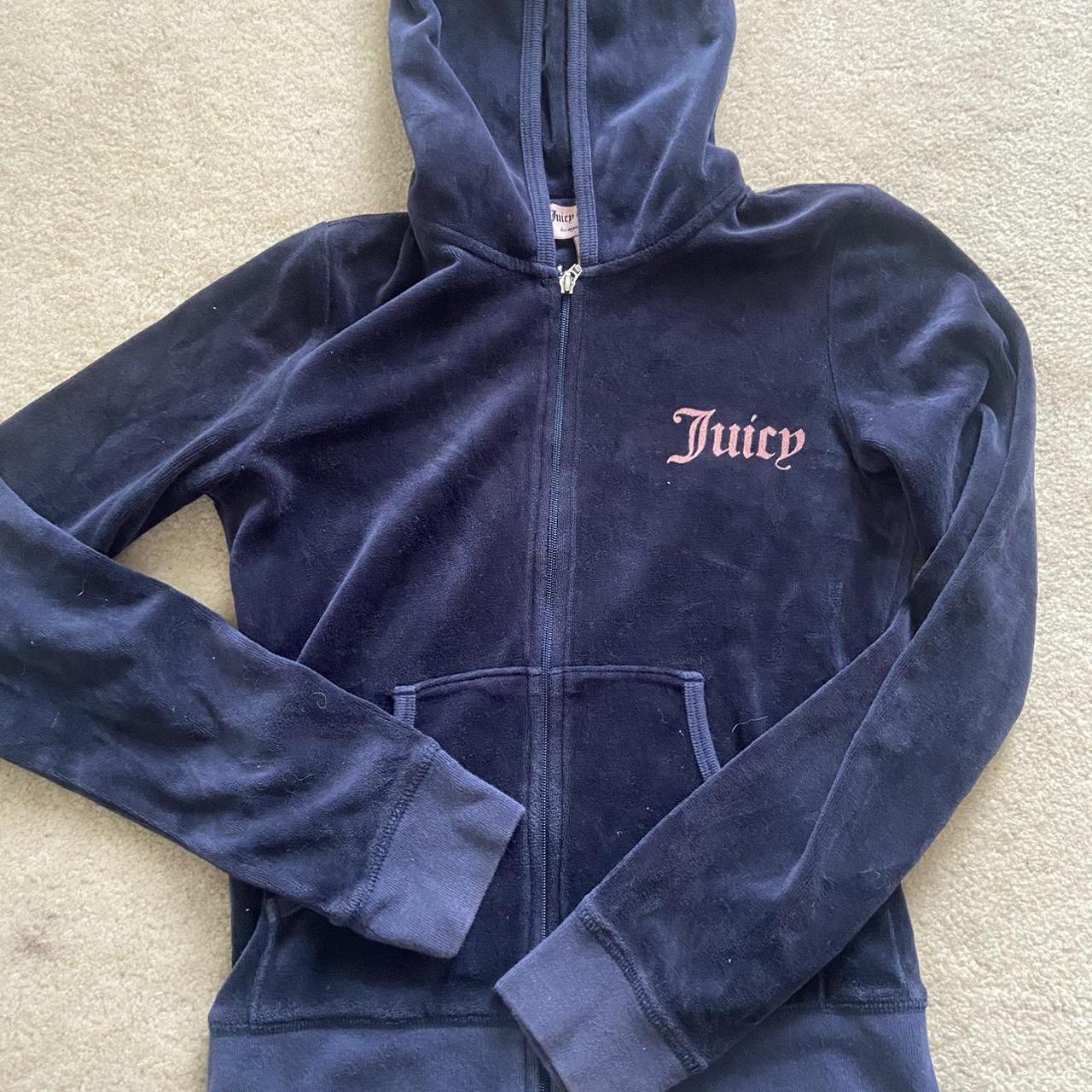 Juicy Couture Women's Blue and Pink Hoodie