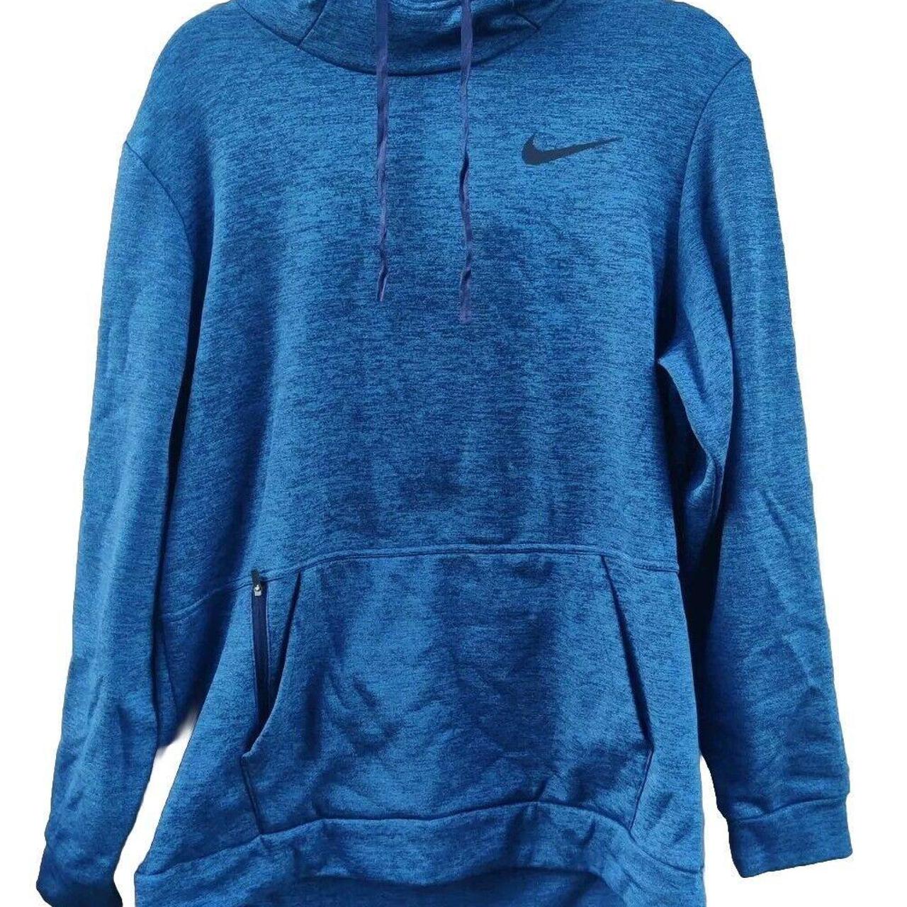 Nike Mens Therma Training Hoodie in Hydrogen Blue. Depop