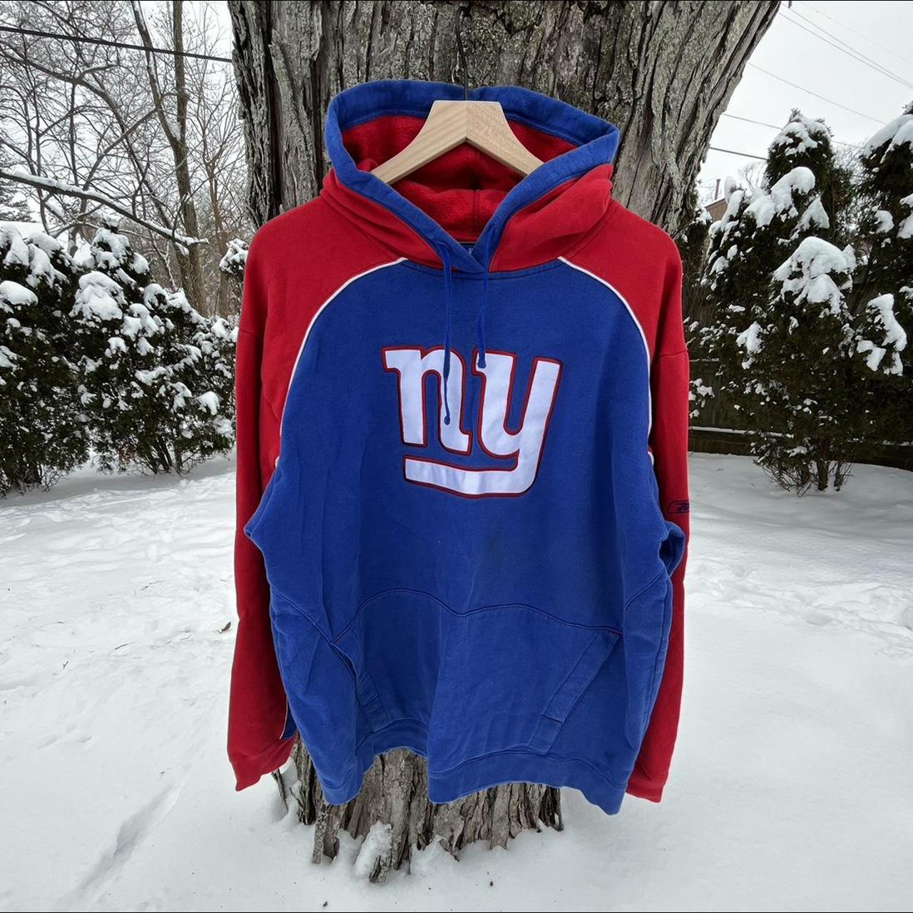 Y2k Reebok New York Giants nfl oversized hoodie - Depop