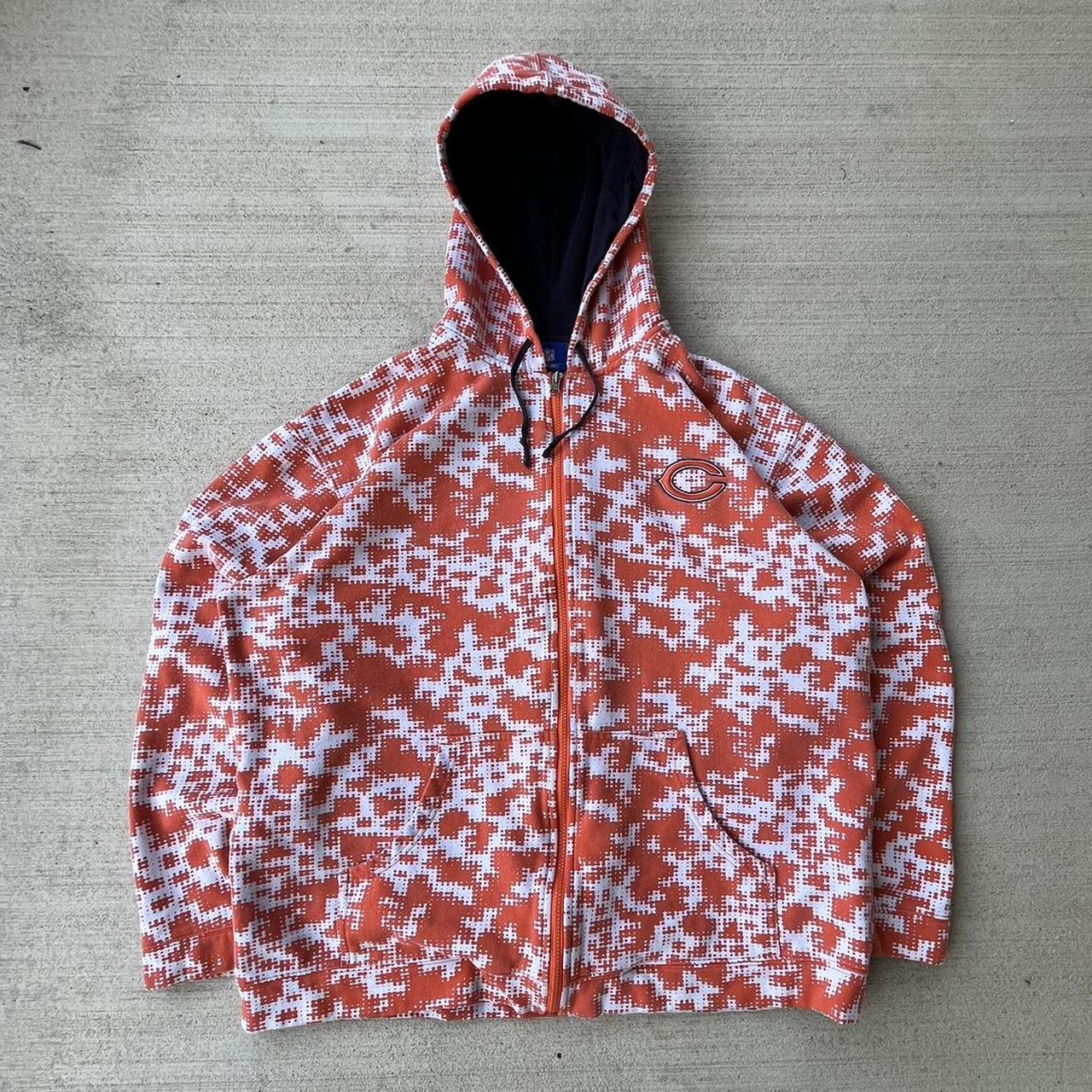 Y2k aop camo Chicago bears Reebok zip up hoodie. - Depop