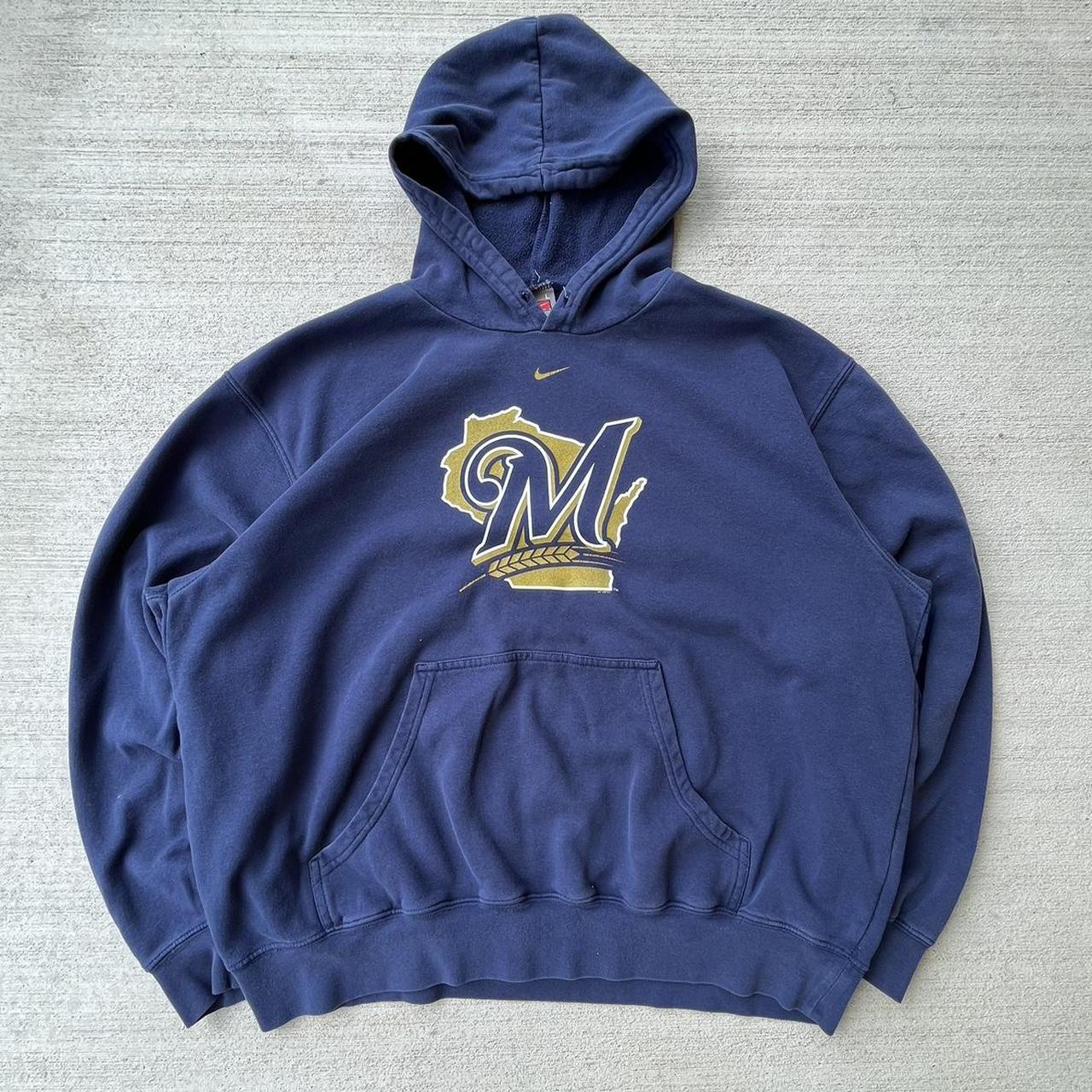 Vintage Y2K Milwaukee Brewers Nike Center Swoosh T - Depop