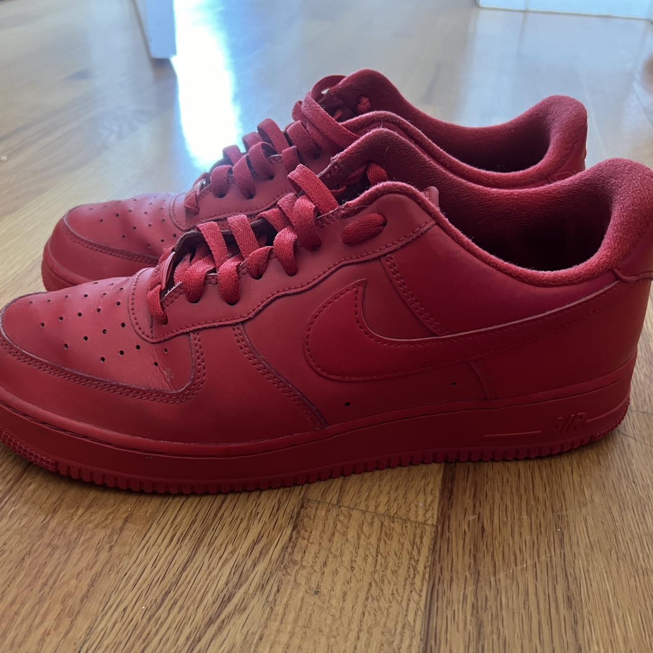 Red Airforces size 11.5, have been worn probably... - Depop