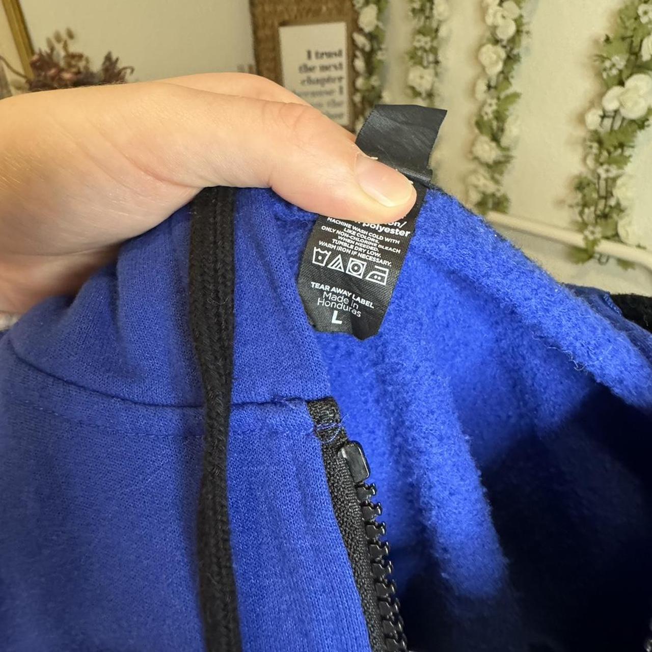 royal blue oversized zip up size: men’s large no... - Depop